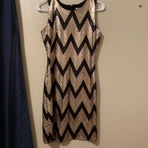 Olivia Mathews Gold Sequined dress size 8